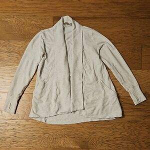 Athleta Pranyama Wrap Size Small Oatmeal Light Gray Speckled Cardigan